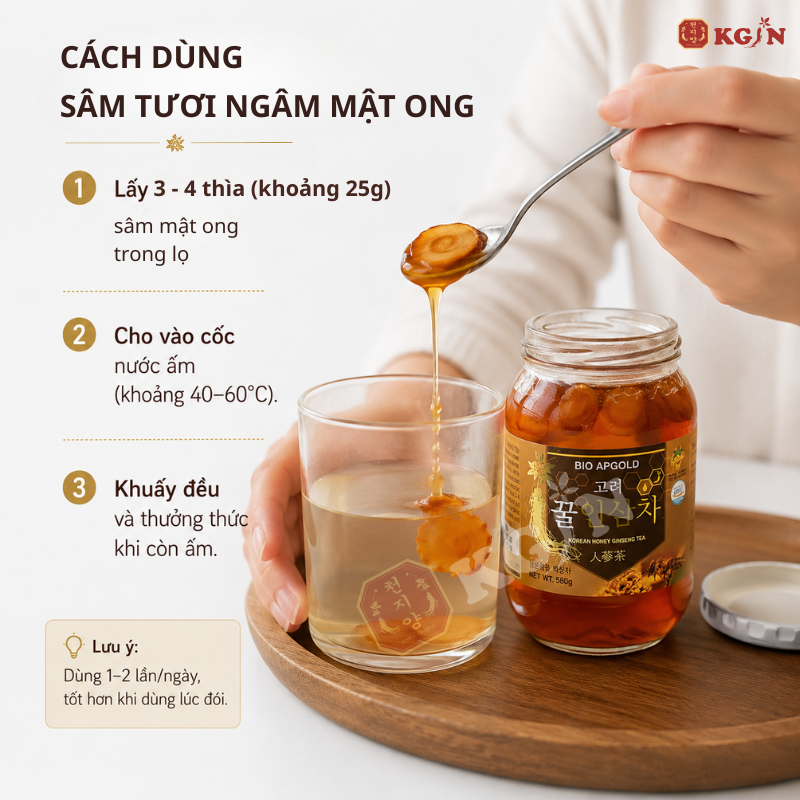 Cách dùng sâm mật ong chuẩn KGIN