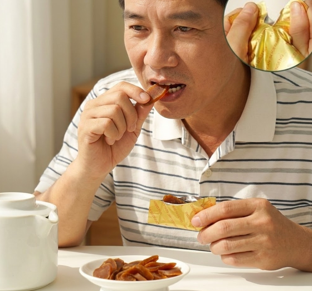 khách hàng sử dụng sâm lát tẩm mật ong