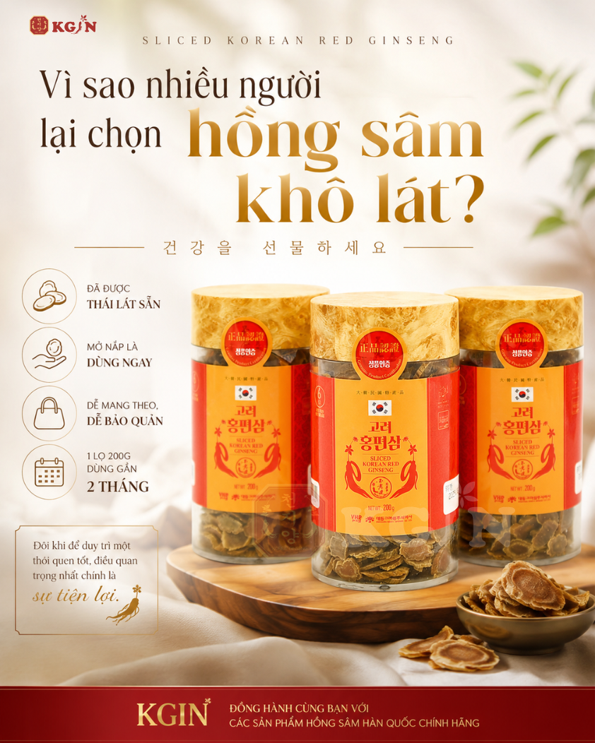 Hồng sâm khô thái lát tại KGIN